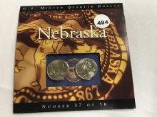 Nebraska State Quarters P&D on Card