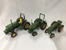 Lot of 3, Ertl 1/16 Scale, (1) John Deere M Tractor, (2) Utility Tractors