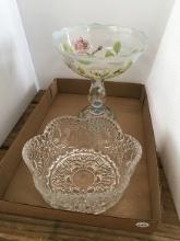 Zrike H. P. Compote & Crystal Bird Bowl