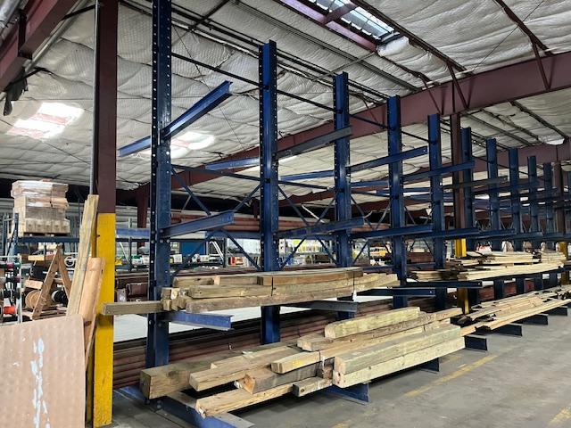 Blue Lumber Rack 5 uprights Apx 20Lx14H 30 Arms (Racking Only)