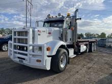2008 PETERBILT 367 TRI AXLE DAY CAB GIN POLE WINCH TRUCK ODOMETER READS 442,332 MILES, METER READS 3
