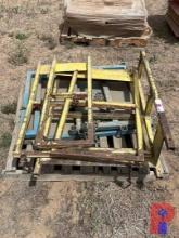 (3) PALLETS OF ASSORTED HAND RAILS, INCOMPLETE WALKWAY, RIG TARP  15977