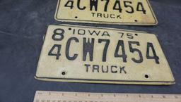 2 - 1975 Iowa License Plates