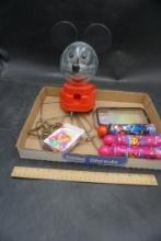 Mickey Mouse Gumball/Candy Dispenser, Dobbers, Phone Case, Cards