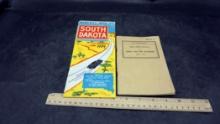 1949 South Dakota Highway Map & 1943 First Aid For Soldiers