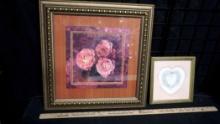 Framed Flower Picture & Framed Heart Picture