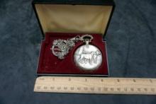 Belle-Luisse Hunting Dogs Pocket Watch