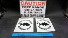 Free Range Children & Animals & 2 Fishing Club Decals
