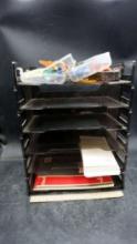 Plastic Organizer, Push Pins, Notebook, Envelopes, Tape, Screwdriver
