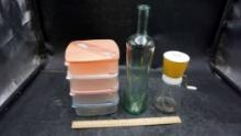 Lunch Box Containers, Glass Container & Jar W/ Grinder