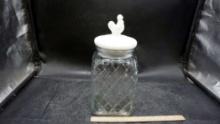 Glass Jar W/ Chicken Topper