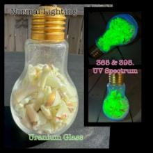 Light Bulb Filled With Broken Uranium Glass Pieces