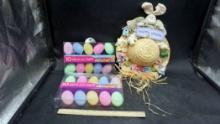 Easter Egg String Lights & Decorative Easter Hat Decor