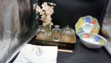 Decorative Lantern, Glass Pumpkin, Glass Bowls, Faux Flowers, Fruit Bowl & Dip Plate