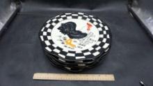 5 - Checkered Rooster Plates