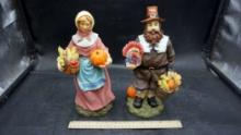 Man & Lady Thanksgiving Statues