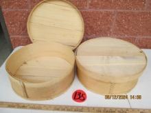 2- 15" Wooden Cheese Boxes With Lids