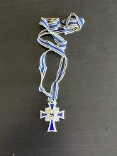 WWII German Silver Mother's Cross with Ribbon