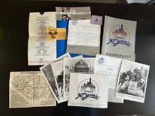 Disneyland 30 Years Anniversary Lot with Media Kit with Folder, Multiple B&W Photos, 2 Birthday Part