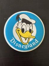 Large Disneyland Button Pin Cast Member Exclusive with Donald Duck on Front 3.5 Inches