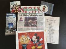Ephemera Lot Walt Disney World News & Pamphlet 1984 Disneyland Memories 35 Years poster and more