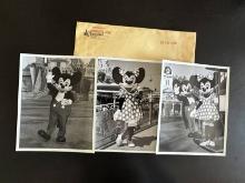 Disneyland Character Dept B & W 10x8 Photos of Mickey and Minnie With Entertainment Division Stamped