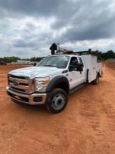 2015 F550 4x4 SUPER DUTY EXTENDED CAB CRANE BODY TRUCK