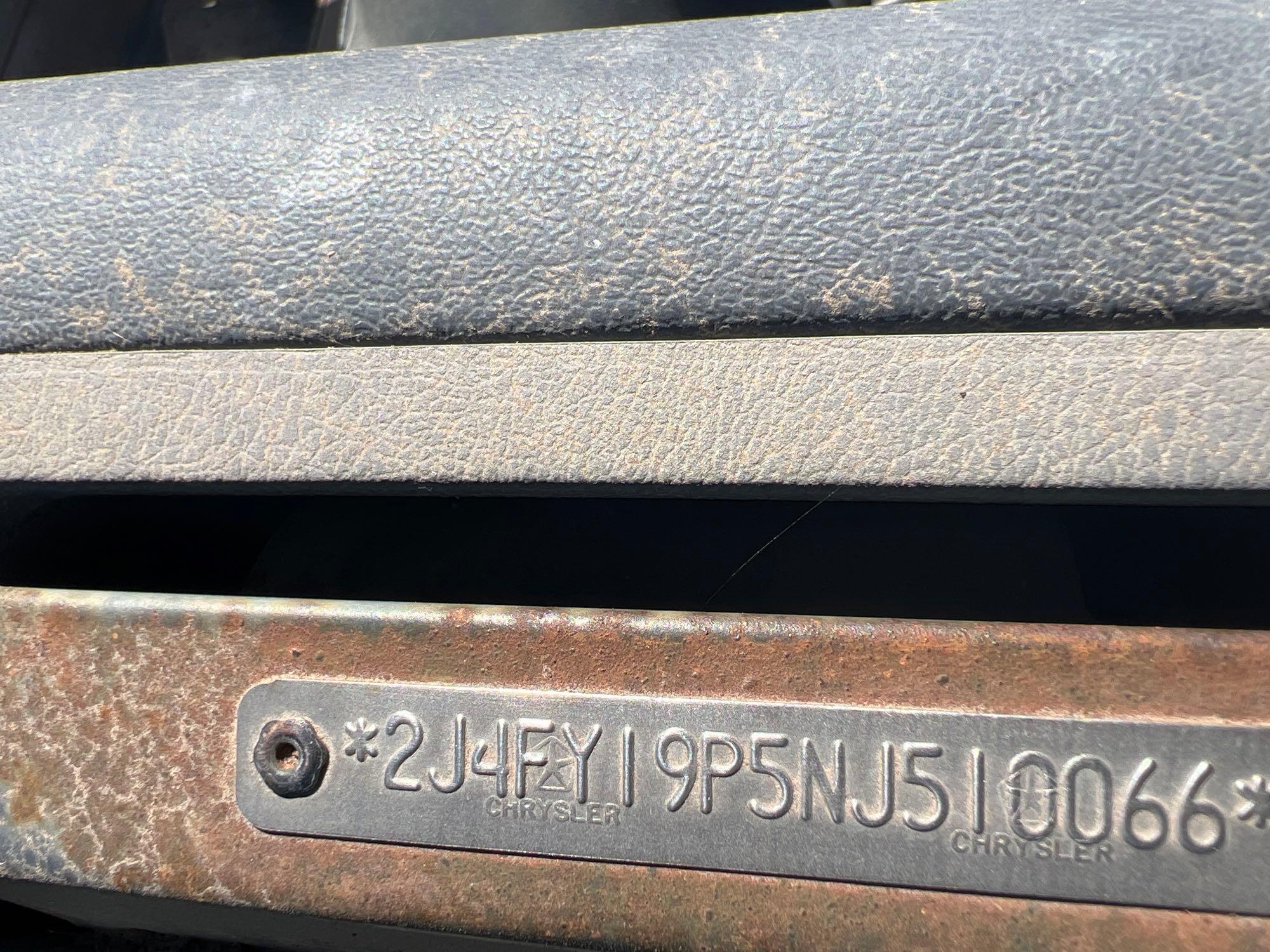 1992 Jeep Wrangler Multipurpose Vehicle (MPV), VIN # 2J4FY19P5NJ510066