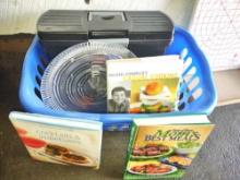 LAUNDRY BASKET, FILE CASE, COOK BOOKS - PICK UP ONLY