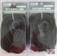 Grip 28350 25' Elastic Cord w/ Adjustable Hooks - Set of 2