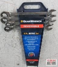 GearWrench 9601 4pc Metric Reversible Wrench Set (21mm, 22mm, 24mm, & 25mm) w/ Blue Wrench Rack