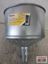 LuMax LX-1708T Galvanized Tractor Funnel w/ Locking Tabs & Screen, 8 Qt.