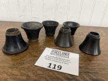 SIX original antique telephone mouthpieces Kellogg and Western Electric
