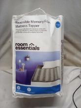 Room Essentials Reversible Memory Foam Mattress Topper. XL Twin