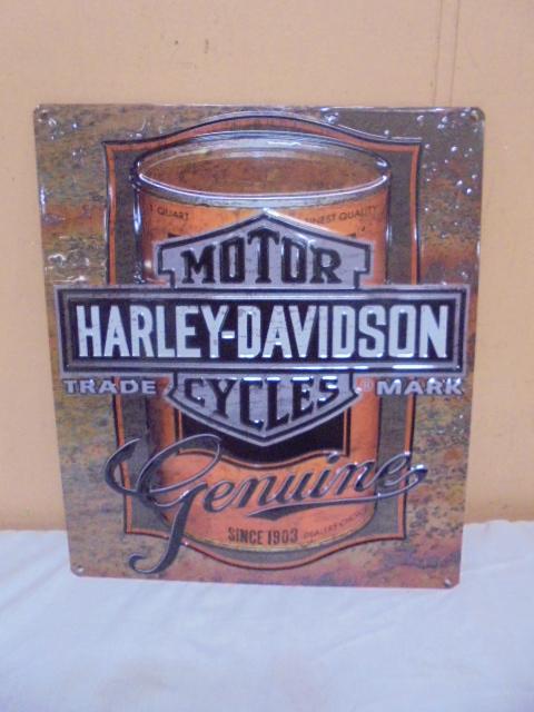 Harley Davidson Oil Can Label Metal Sign