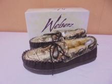 Brand New Pair of Men's Weber's Camo Leather Goods Slippers