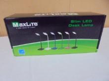 Brand New Maxlite Black LED Slim Desk Lamp