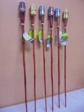 Group of 6 Brand New 4ft Garden Tiki Torches