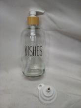 Glass “Dishes” Soap Dispenser.