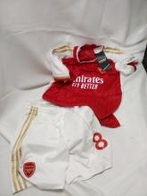 Red, White and Gold Childrens Soccer Outfit