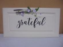 Solid Wood "Grateful" Wall Art