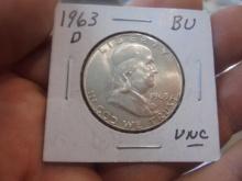 1963 D Mint Silver Franklin Half Dollar