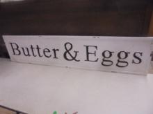 Large Metal Butter & Eggs Farmhouse Décor Sign