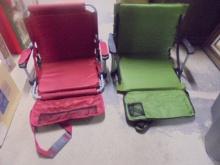 Red & Green Folding Stadium Bleacher Chairs