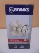 Brinks Exterior Door Keyed Entry Satin Nickel Door Lock
