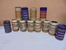 Group of 12 Antique Edison Wax Record Cylinders
