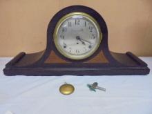Antique Seth Thomas Woodcase Mantel Clock w/ Pendulum& Key