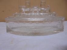 Vintage Glass Remember The Maine Battleship Candy Dish