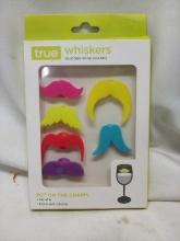TRUE 6Pc Set of Silicone Glass Suction Decor Mustaches