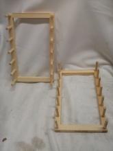 Pair of Twine Living Co. Light Wood Glass Organizers/ Holders